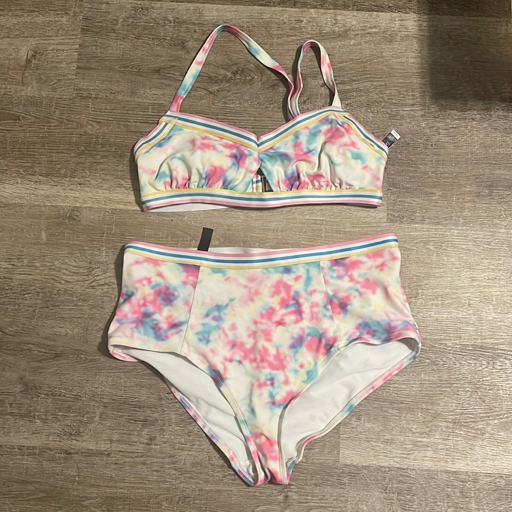 Adore Me two piece pastel rye dye